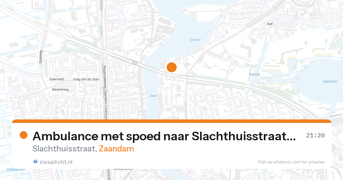 Ambulance met spoed naar Slachthuisstraat in Zaandam — 15 aug 2026