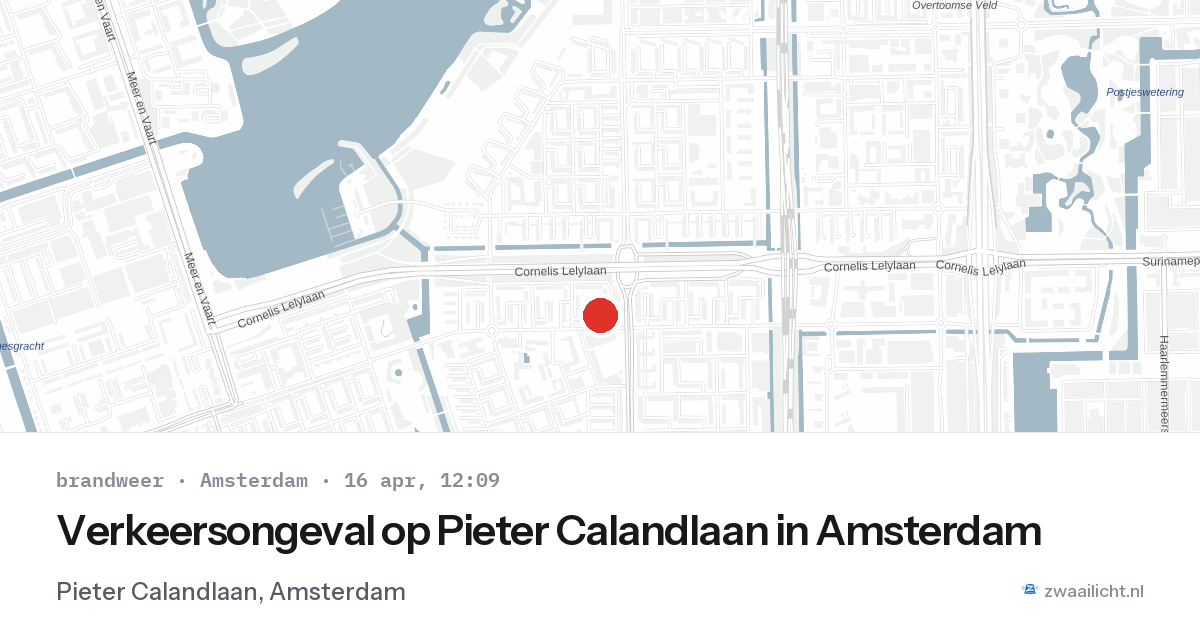 Verkeersongeval op Pieter Calandlaan in Amsterdam — 1 feb 2026