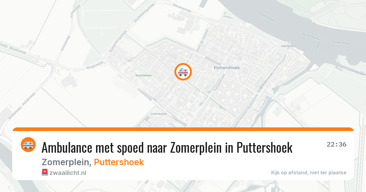 Ambulance met spoed naar Zomerplein in Puttershoek — 30 jun 2026