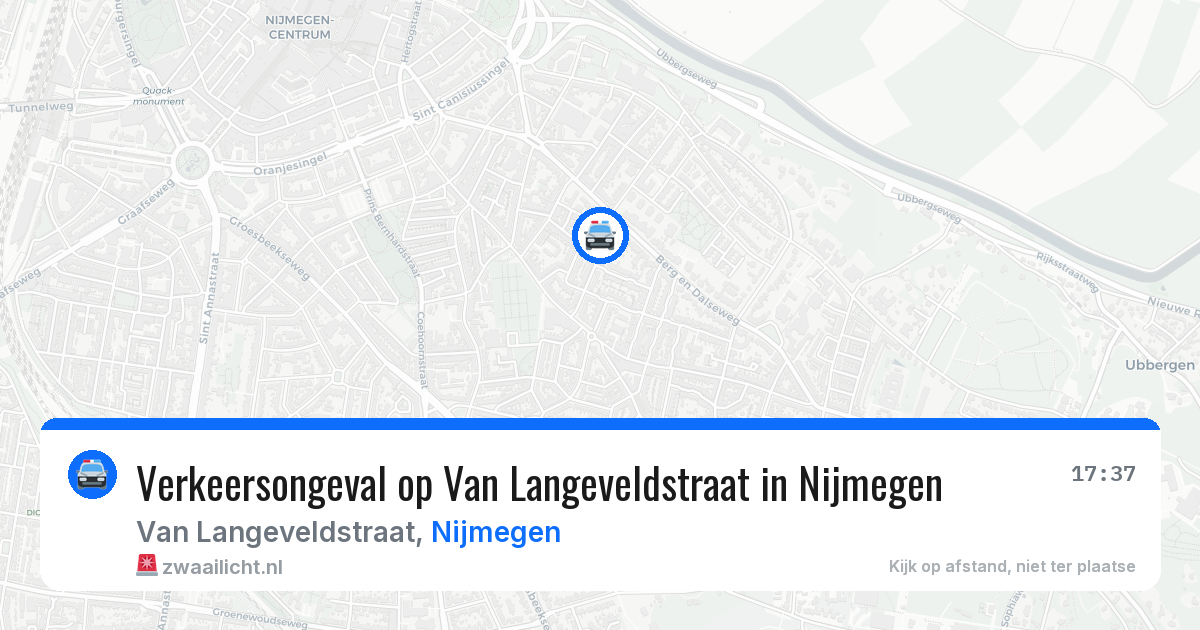 Verkeersongeval op Van Langeveldstraat in Nijmegen — 29 apr 2026