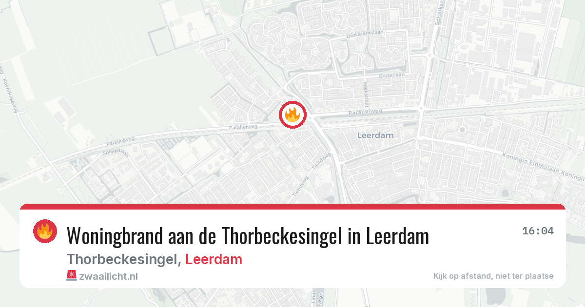 Woningbrand aan de Thorbeckesingel in Leerdam — 7 jun 2026
