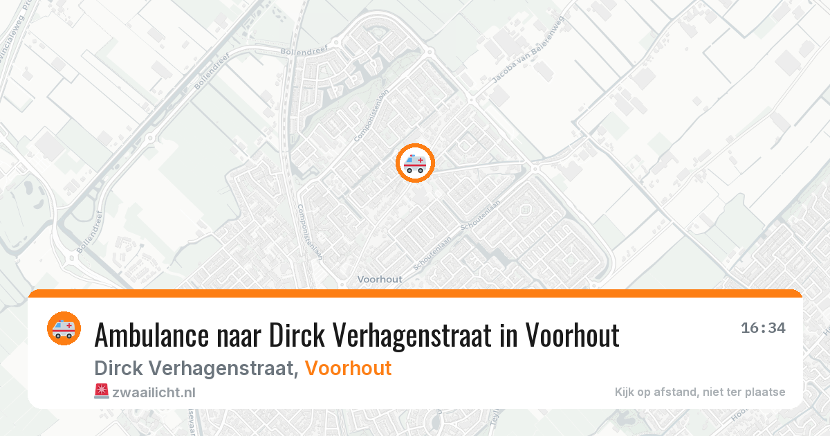 Ambulance naar Dirck Verhagenstraat in Voorhout — 8 aug 2026