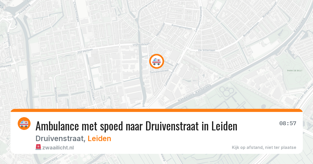 Ambulance met spoed naar Druivenstraat in Leiden — 20 mei 2026