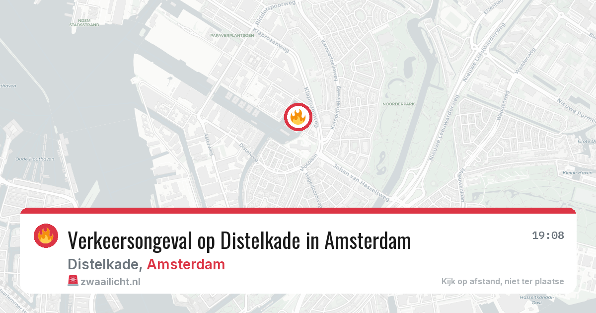 Verkeersongeval op Distelkade in Amsterdam — 8 aug 2026