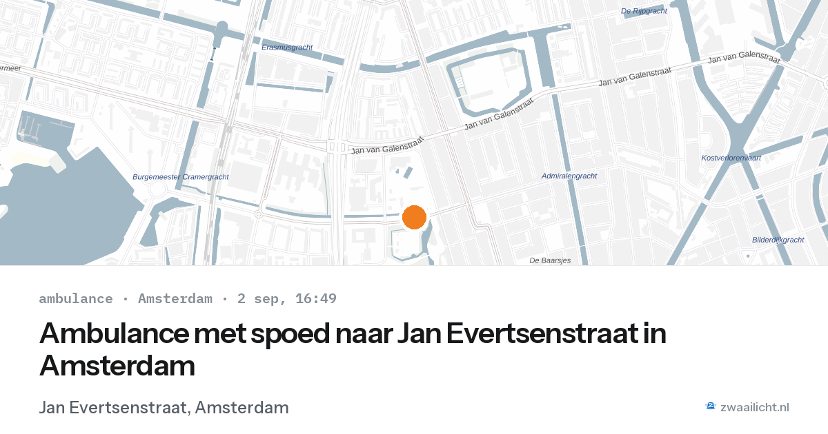 Ambulance met spoed naar Jan Evertsenstraat in Amsterdam — 2 sep 2026