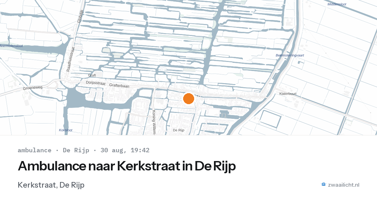 Ambulance naar Kerkstraat in De Rijp — 30 aug 2026