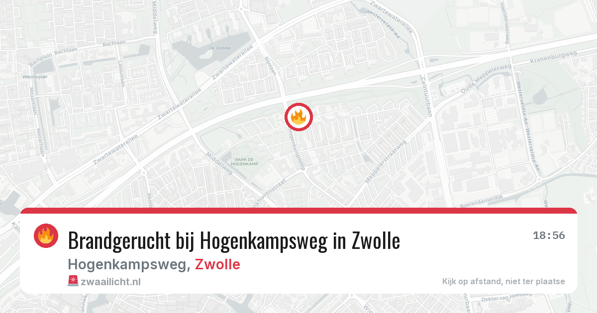 Brandgerucht bij Hogenkampsweg in Zwolle — 30 jul 2026