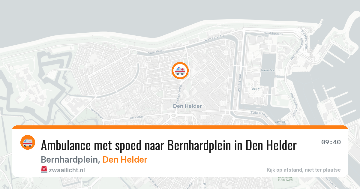 Ambulance met spoed naar Bernhardplein in Den Helder — 20 mrt 2026