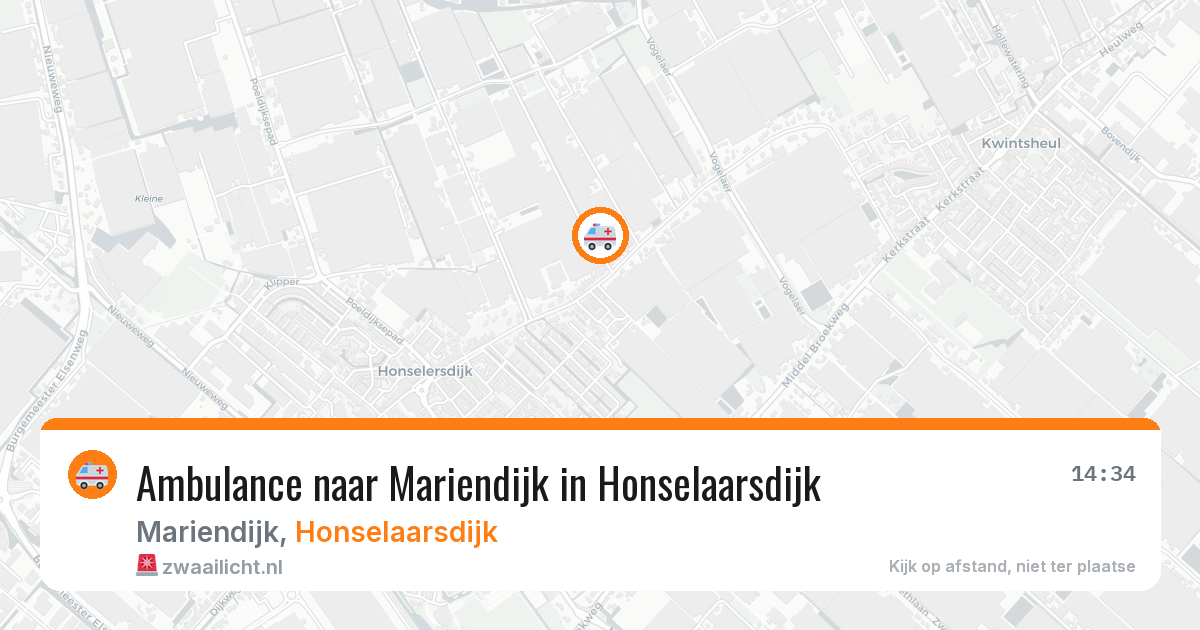 Ambulance naar Mariendijk in Honselaarsdijk — 25 jul 2026