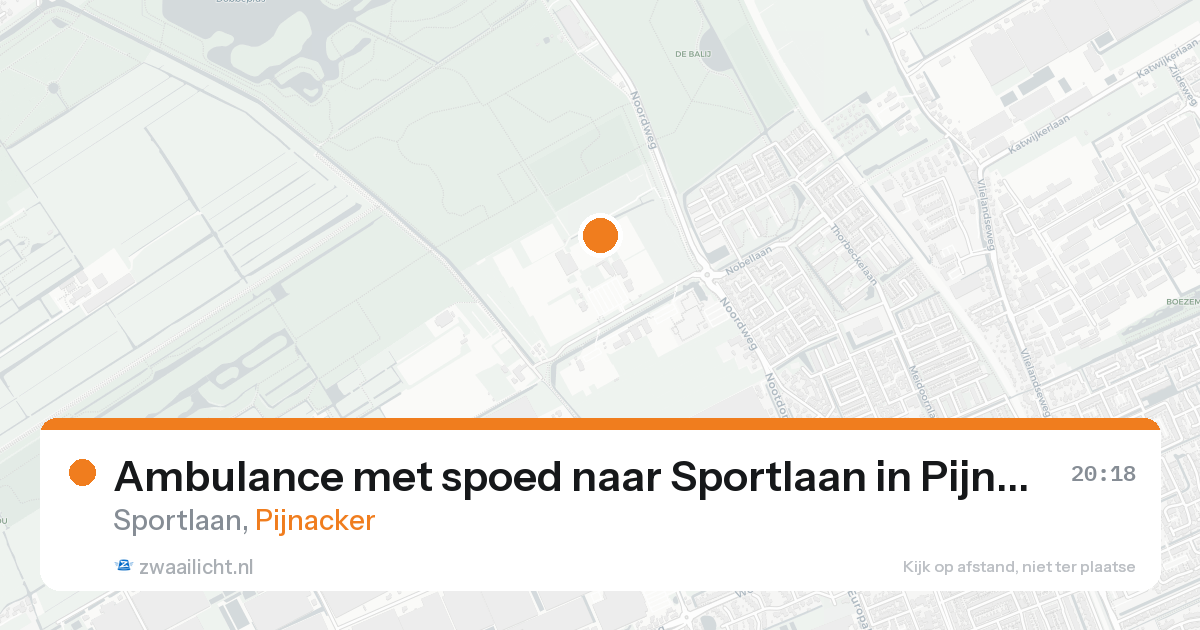 Ambulance met spoed naar Sportlaan in Pijnacker — 20 aug 2026