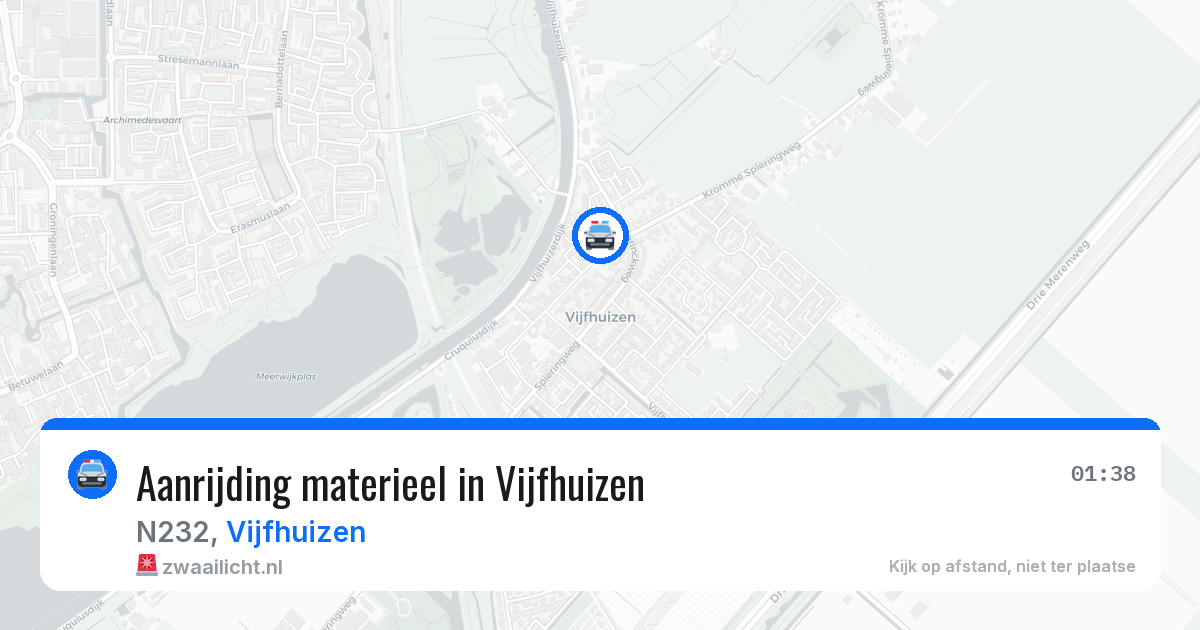 Aanrijding materieel in Vijfhuizen — 5 jun 2026