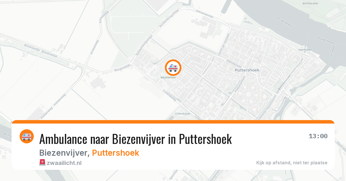Ambulance naar Biezenvijver in Puttershoek — 31 mei 2026