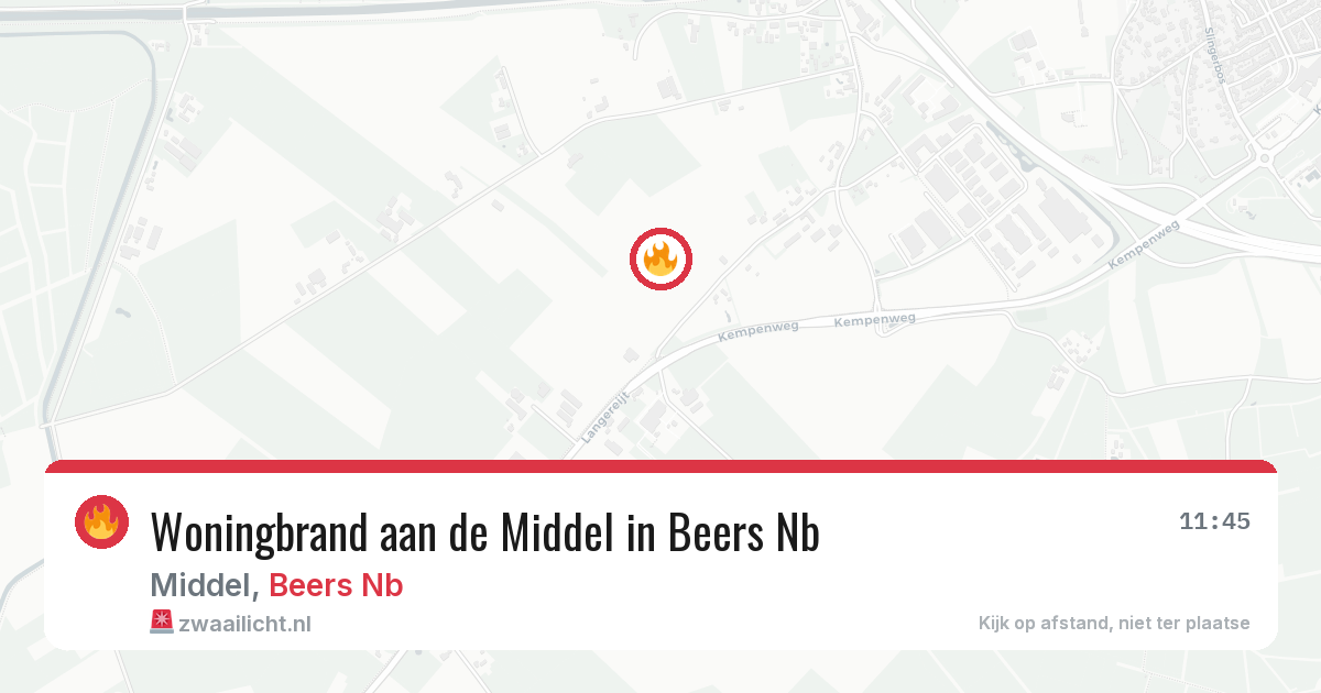 Woningbrand aan de Middel in Beers Nb — 24 feb 2026
