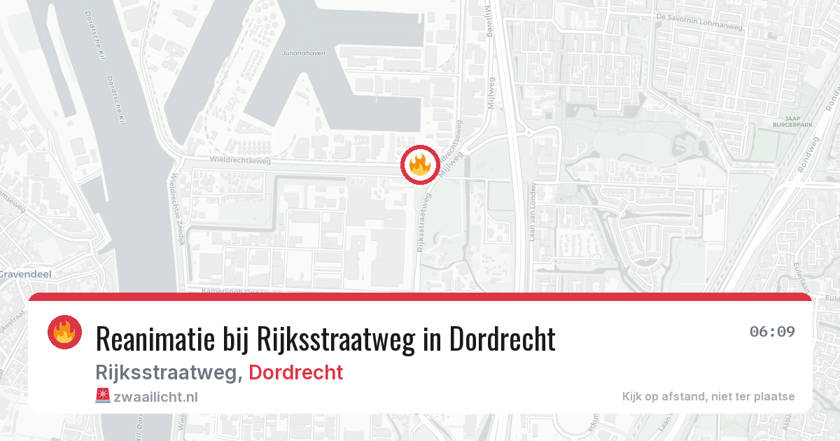 Reanimatie bij Rijksstraatweg in Dordrecht — 7 mrt 2026