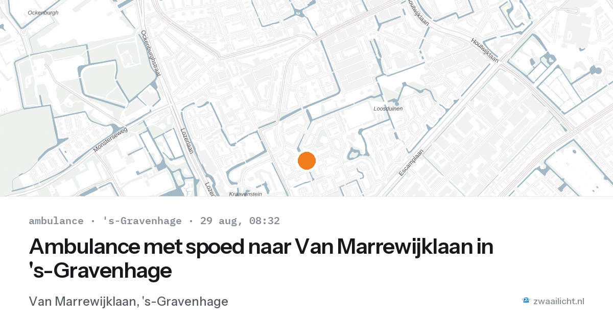 Ambulance met spoed naar Van Marrewijklaan in 's-Gravenhage — 29 aug 2026
