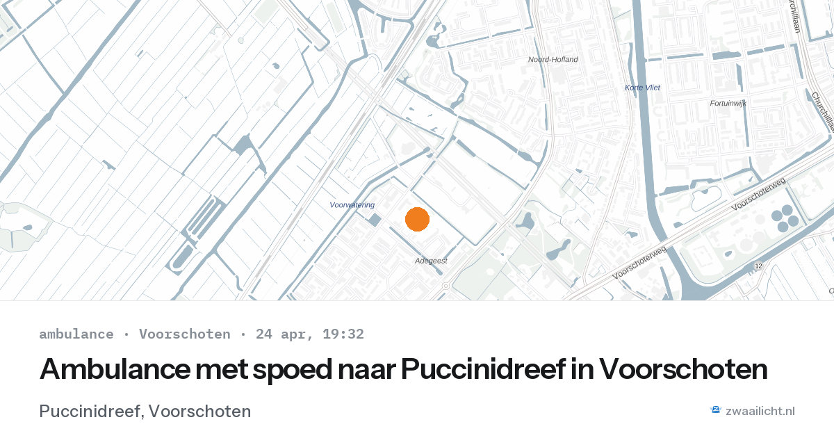 Ambulance met spoed naar Puccinidreef in Voorschoten — 24 apr 2026