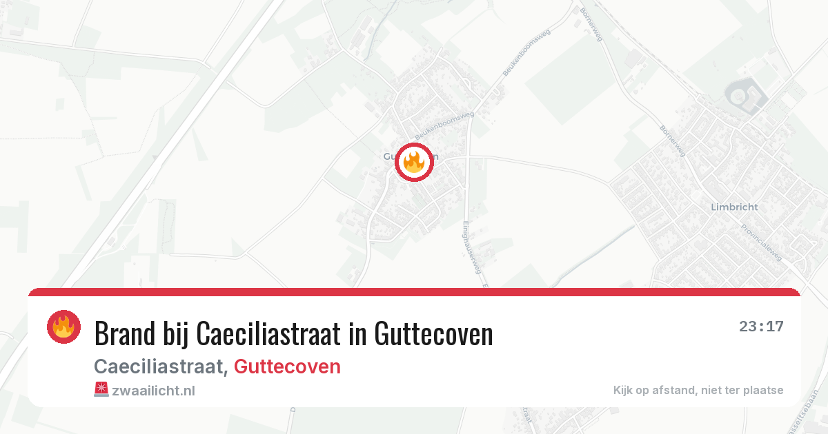 Brand bij Caeciliastraat in Guttecoven — 6 jul 2026