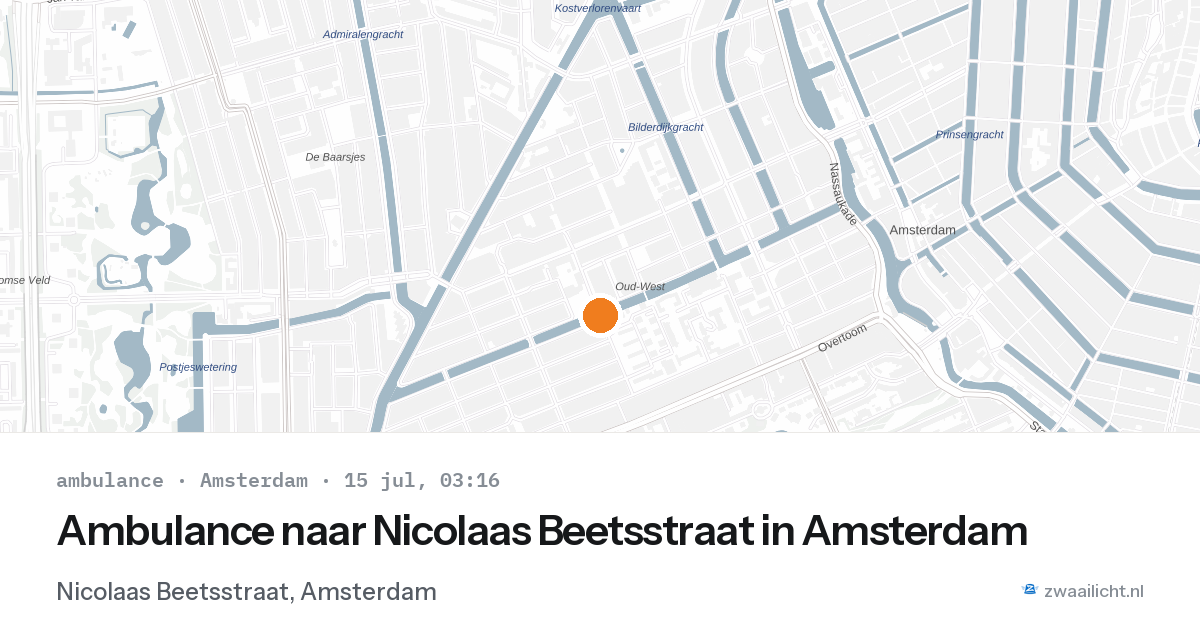 Ambulance naar Nicolaas Beetsstraat in Amsterdam — 15 jul 2026
