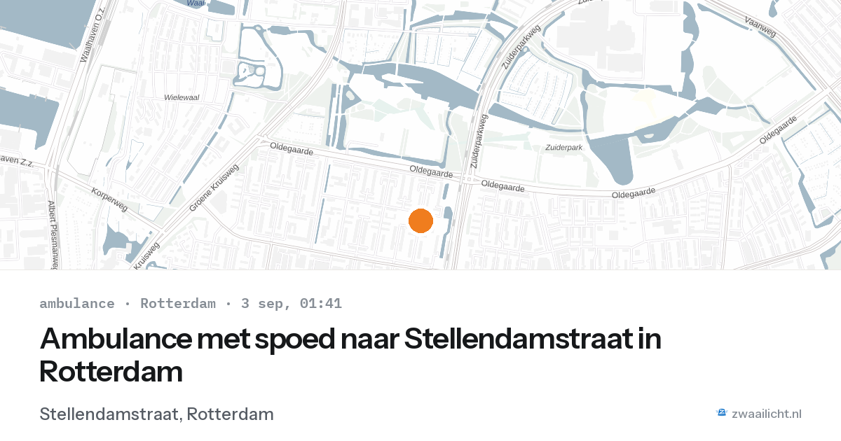 Ambulance met spoed naar Stellendamstraat in Rotterdam — 2 sep 2026