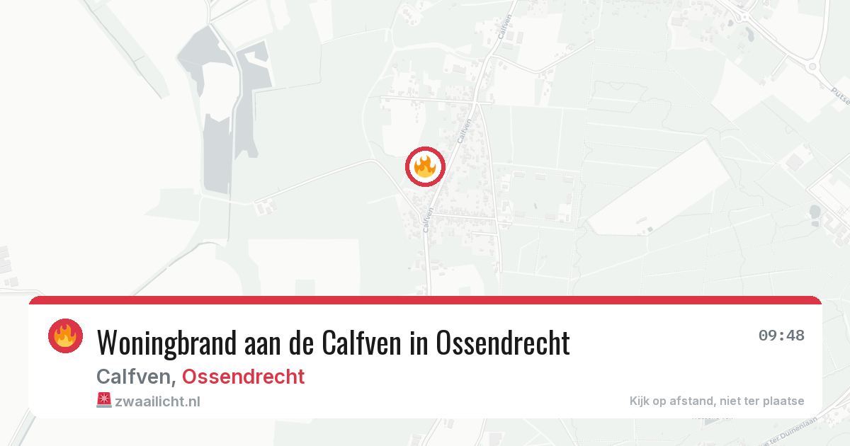 Woningbrand aan de Calfven in Ossendrecht — 2 aug 2026