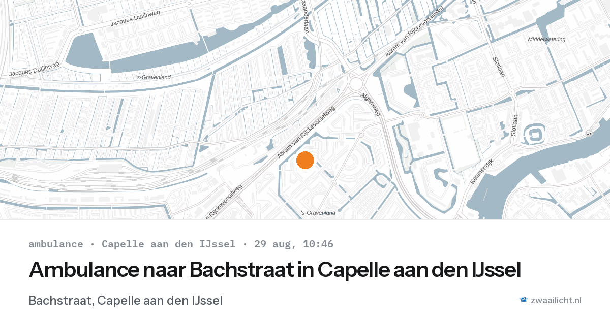 Ambulance naar Bachstraat in Capelle aan den IJssel — 29 aug 2026