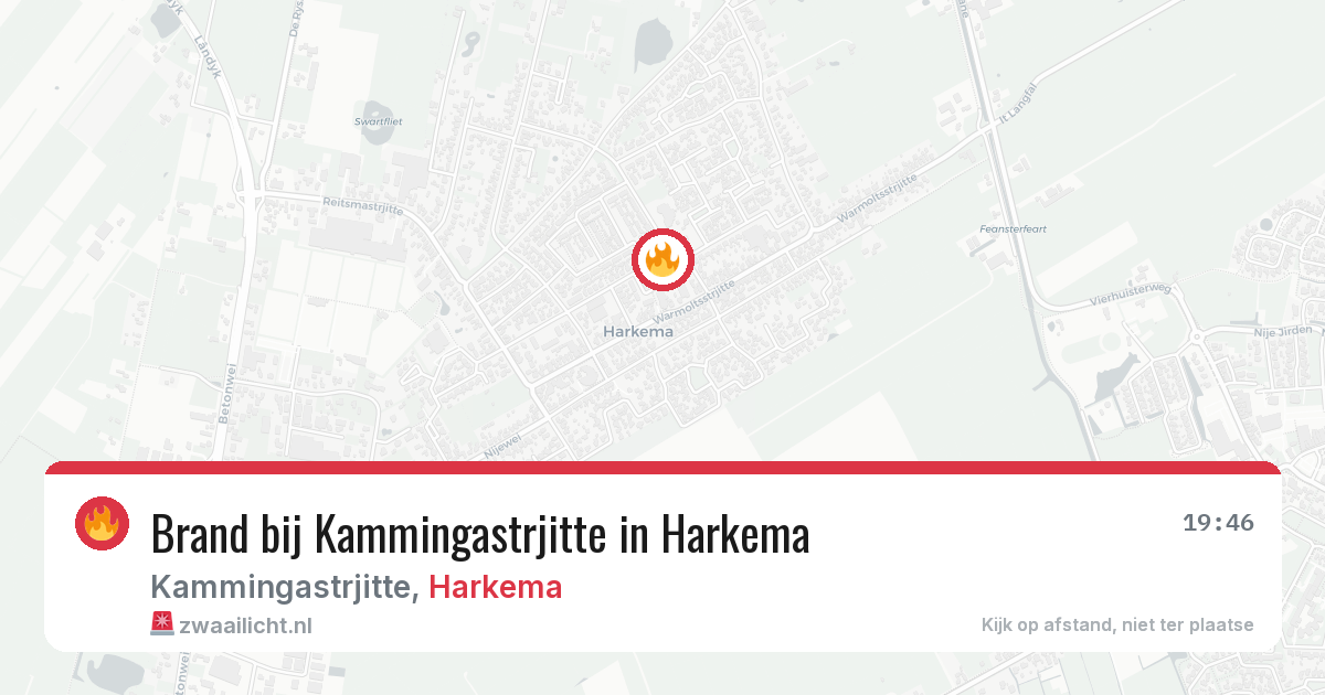 Brand bij Kammingastrjitte in Harkema — 23 feb 2026