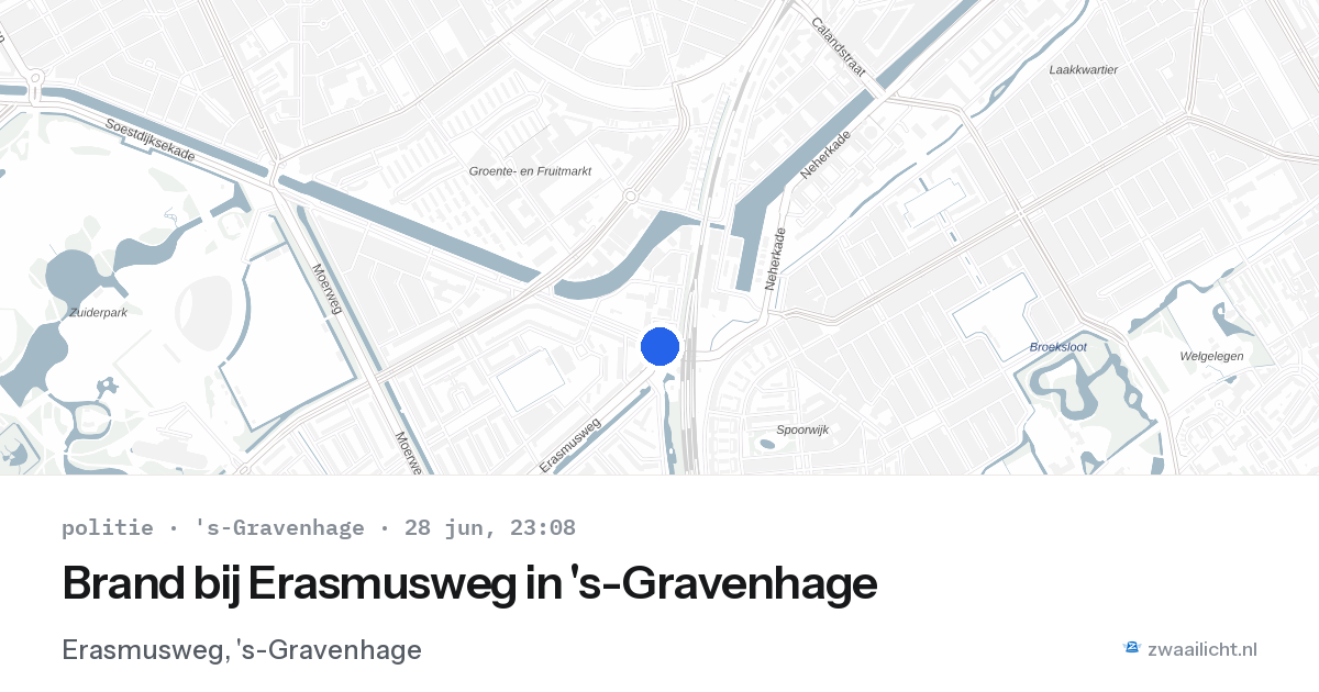Brand bij Erasmusweg in 's-Gravenhage — 28 jun 2026