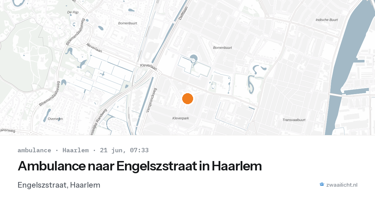 Ambulance naar Engelszstraat in Haarlem — 21 jun 2026