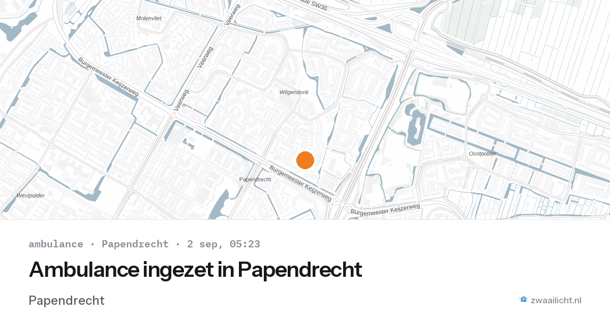 Ambulance ingezet in Papendrecht — 2 sep 2026