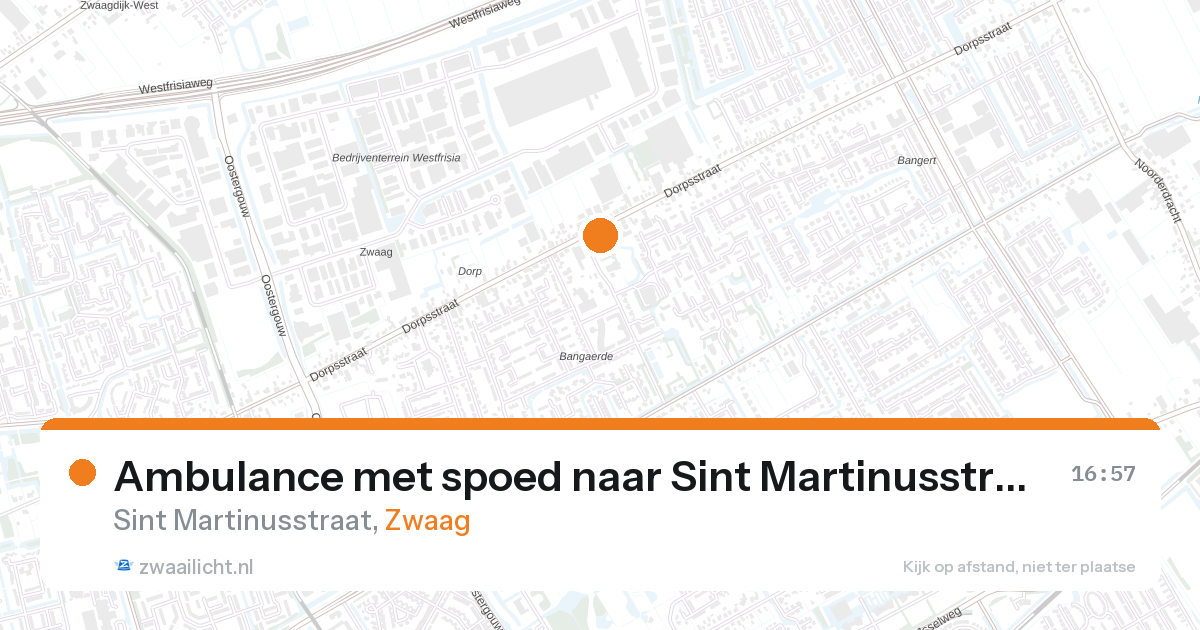 Ambulance met spoed naar Sint Martinusstraat in Zwaag — 26 aug 2026