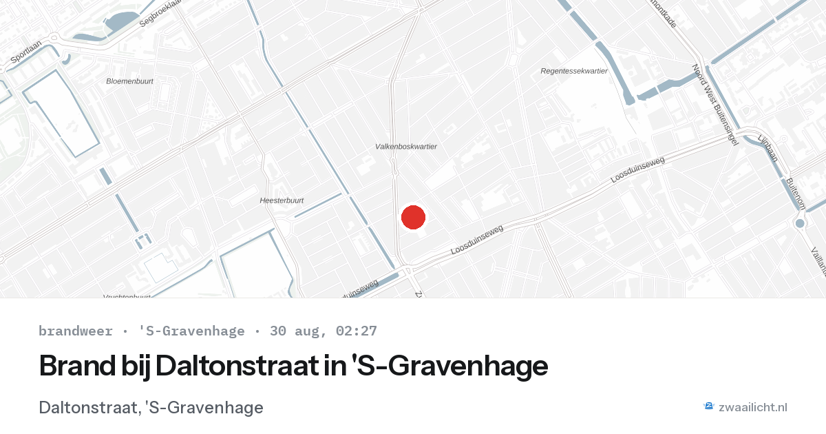 Brand bij Daltonstraat in 'S-Gravenhage — 30 aug 2026