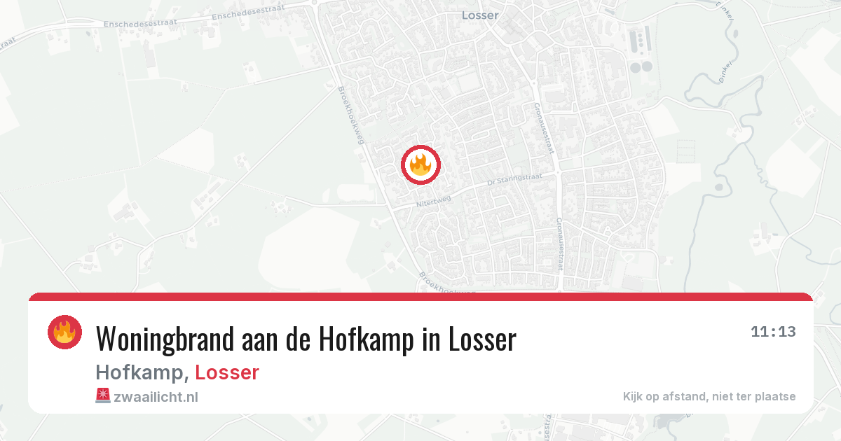 Woningbrand aan de Hofkamp in Losser — 1 jun 2026