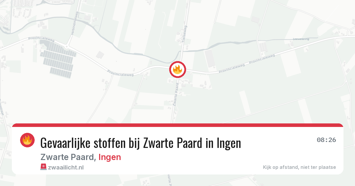 Gevaarlijke stoffen bij Zwarte Paard in Ingen — 6 jul 2026