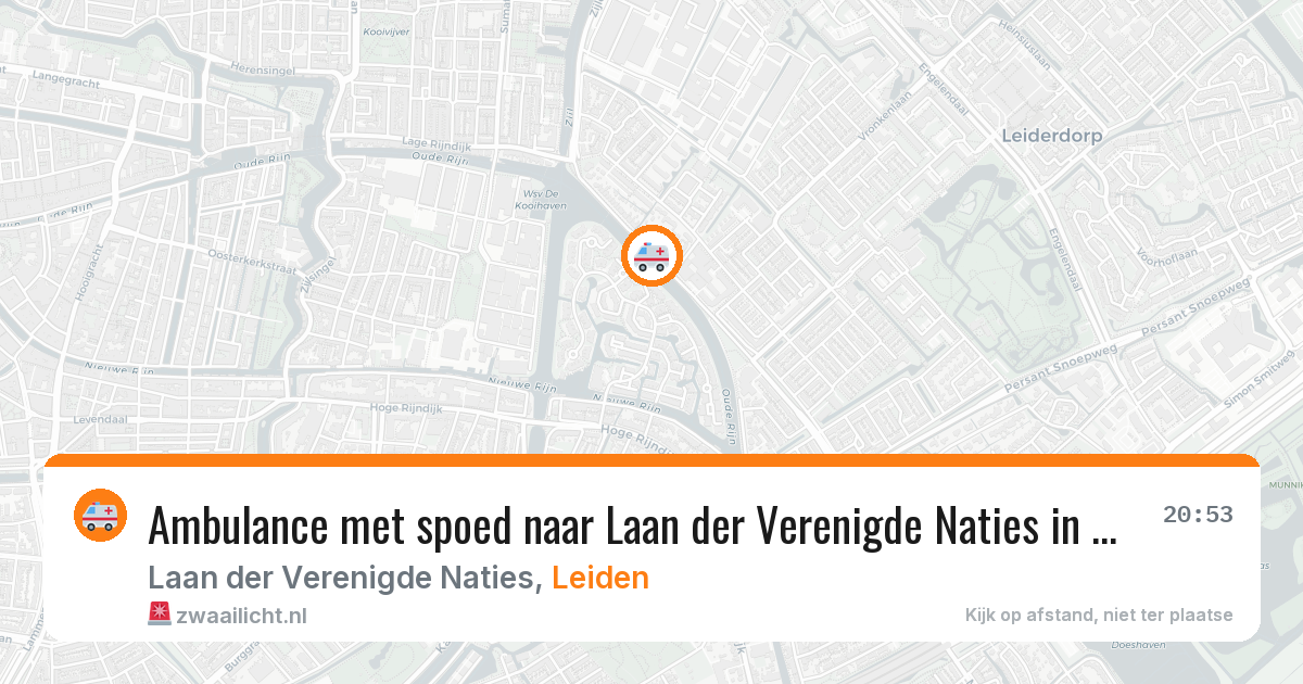 Ambulance met spoed naar Laan der Verenigde Naties in Leiden — 14 aug 2026