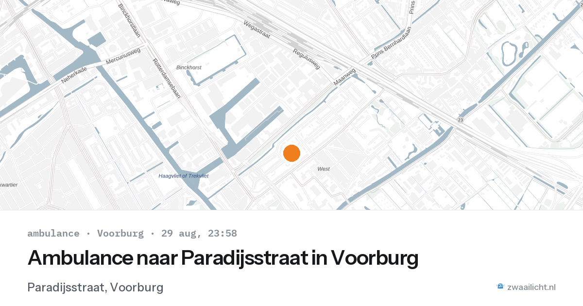 Ambulance naar Paradijsstraat in Voorburg — 29 aug 2026