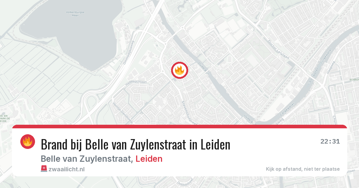 Brand bij Belle van Zuylenstraat in Leiden — 3 mrt 2026