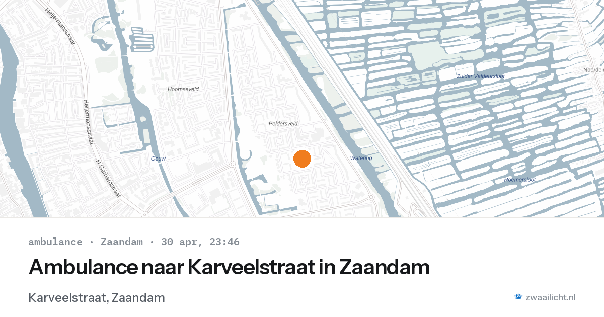 Ambulance naar Karveelstraat in Zaandam — 30 apr 2026