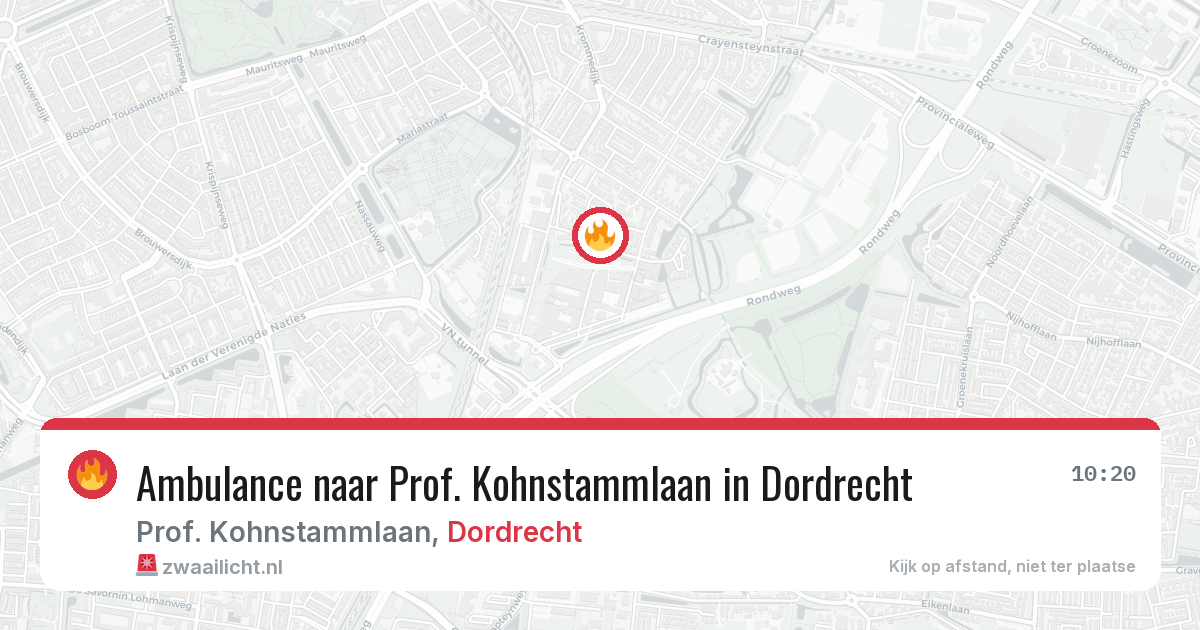 Ambulance naar Prof. Kohnstammlaan in Dordrecht — 17 jun 2026