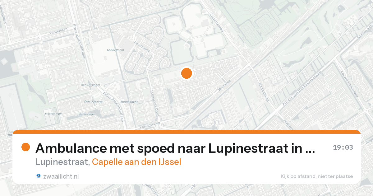 Ambulance met spoed naar Lupinestraat in Capelle aan den IJssel — 18 aug 2026