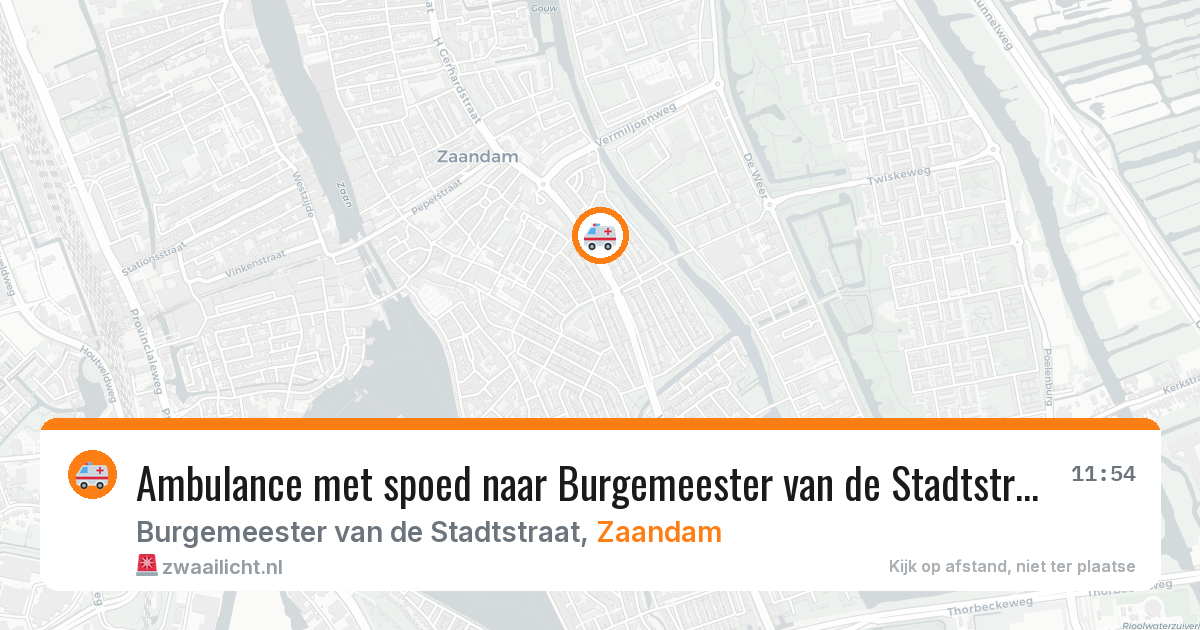 Ambulance met spoed naar Burgemeester van de Stadtstraat in Zaandam — 2 aug 2026