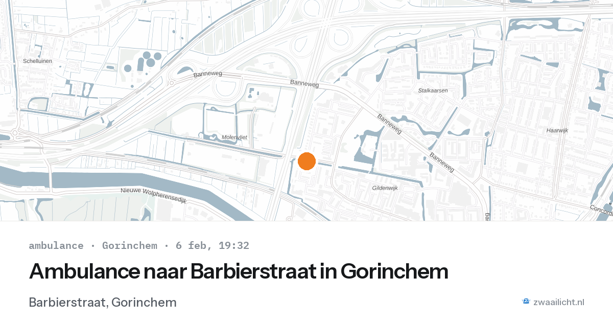 Ambulance naar Barbierstraat in Gorinchem — 6 feb 2026