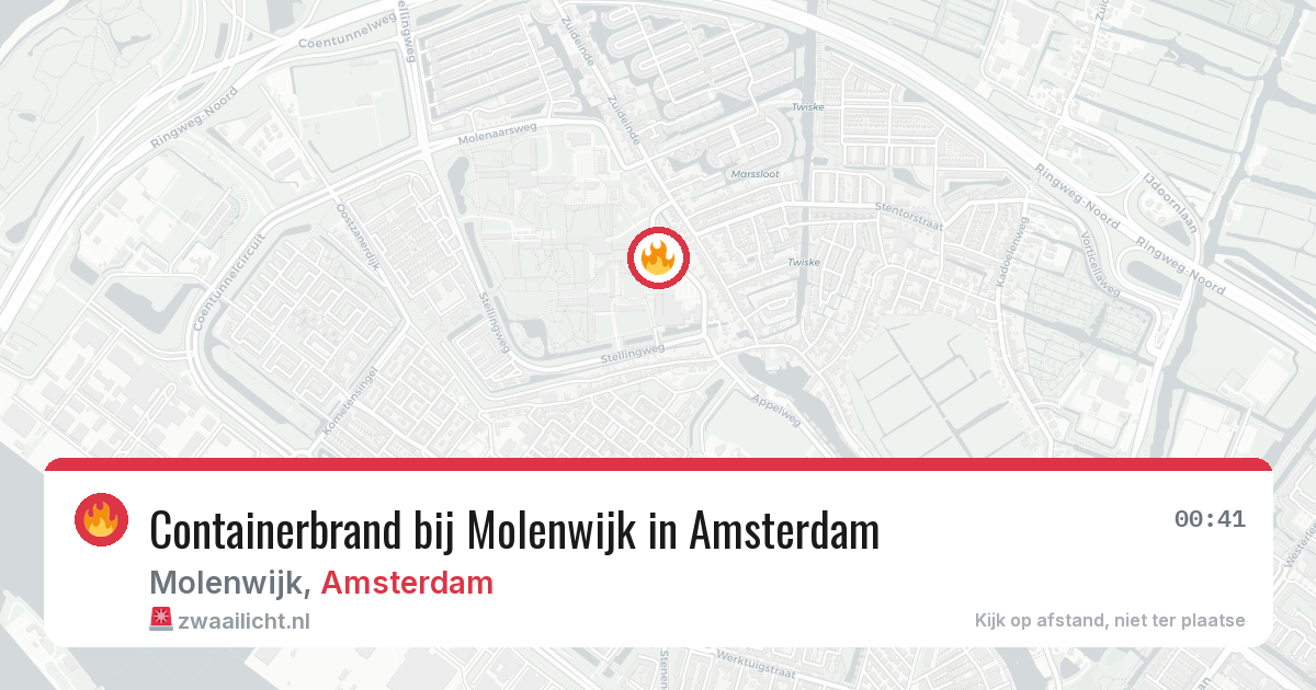 Containerbrand bij Molenwijk in Amsterdam — 30 jul 2026