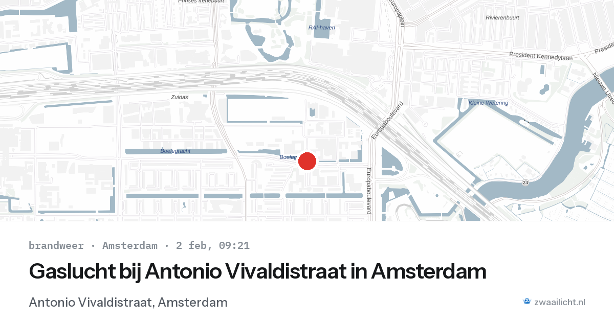 Gaslucht bij Antonio Vivaldistraat in Amsterdam — 2 feb 2026