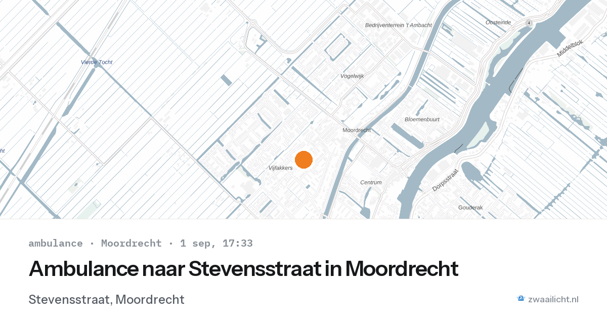 Ambulance naar Stevensstraat in Moordrecht — 1 sep 2026