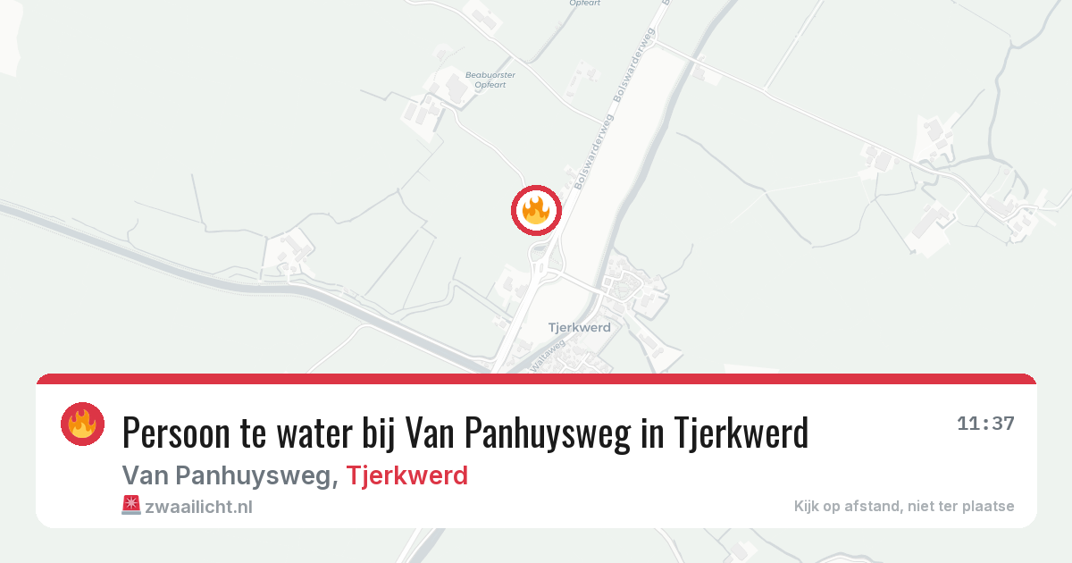 Persoon te water bij Van Panhuysweg in Tjerkwerd — 22 mei 2026