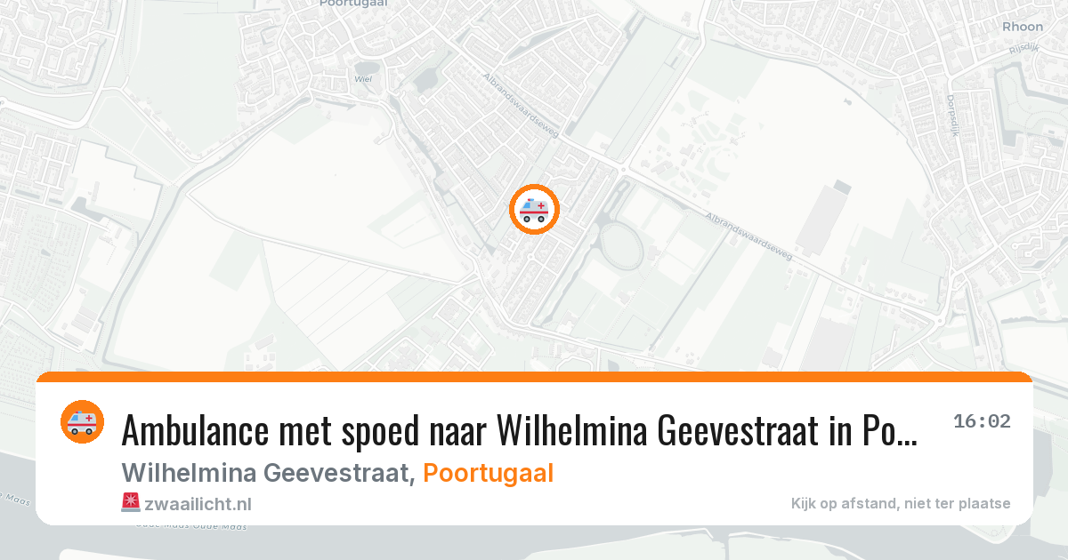 Ambulance met spoed naar Wilhelmina Geevestraat in Poortugaal — 6 jun 2026
