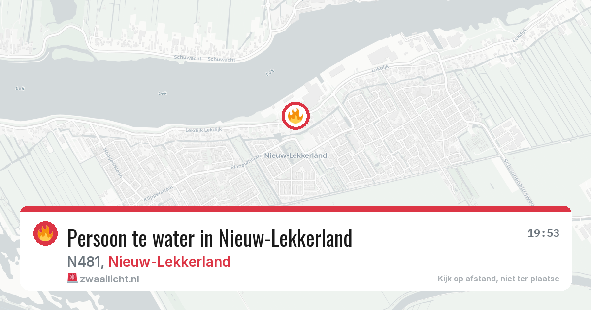 Persoon te water in Nieuw-Lekkerland — 20 jul 2026