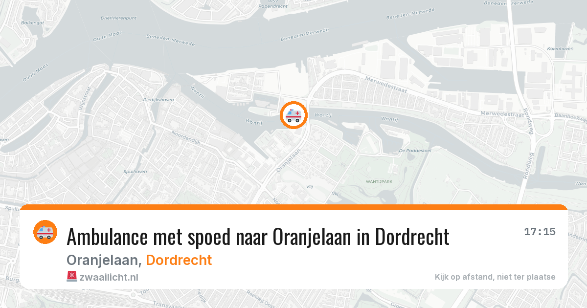 Ambulance met spoed naar Oranjelaan in Dordrecht — 9 feb 2026