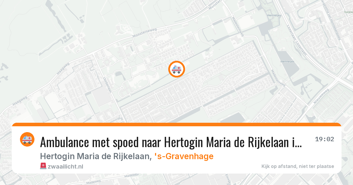 Ambulance met spoed naar Hertogin Maria de Rijkelaan in 's-Gravenhage — 12 jul 2026