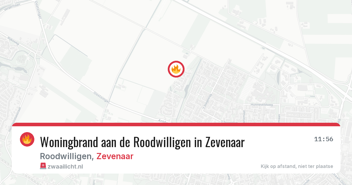 Woningbrand aan de Roodwilligen in Zevenaar — 13 jul 2026